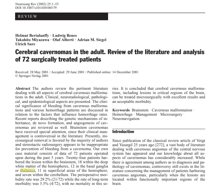INC巴教授表示丘腦已不再是手術(shù)禁區(qū)，可以手術(shù)