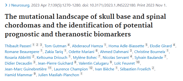 INC國際脊索瘤手術(shù)大咖福教授曾發(fā)表研究，揭示了脊索瘤發(fā)展?jié)撛诘尿?qū)動事件、治療診斷標記和結(jié)果相關(guān)的基因組特征。